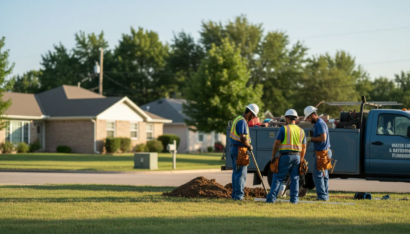 Residential water line and bathroom plumbing service in Kingsbury, TX